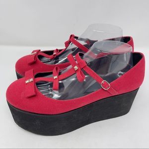 Red Demonia Click platform Shoes size 10